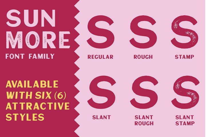 Sunmore Slant Rough Font preview